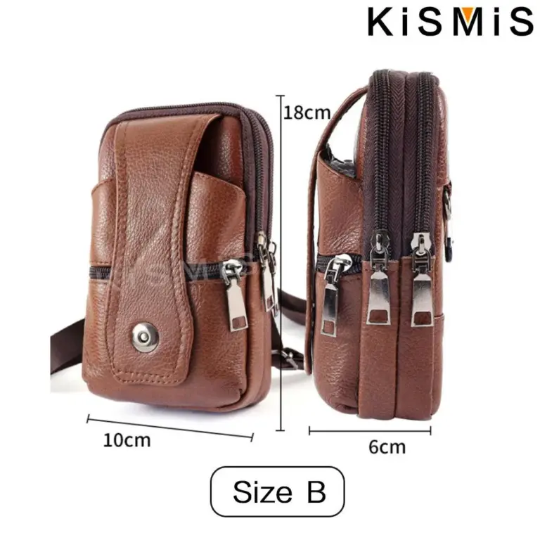 Kismis Fashion Herren Leder Hüft tasche-Multifunktions-Gürtel tasche, große Gürtel tasche mit Schulter gurt 3