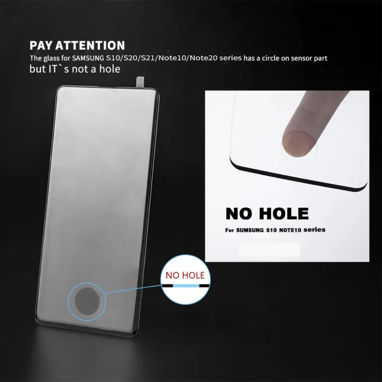 10 teile/los Volle abdeckung gehärtetem glas Für Samsung galaxy S21 PLUS S10 HINWEIS 8 9 S20 ultra screen protector fingerprint entsperren film 3