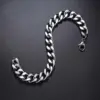 1pc Herren Silber dominierende Edelstahl Kette Armband, kubanische Glieder Armband für Männer 5