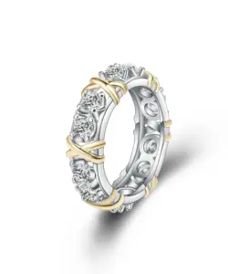 925 Sterling Silber Ringe Gold Trennung Intarsien Zirkon Ringe Für Frauen Glamour Schmuck Engagement Hochzeit Geschenke