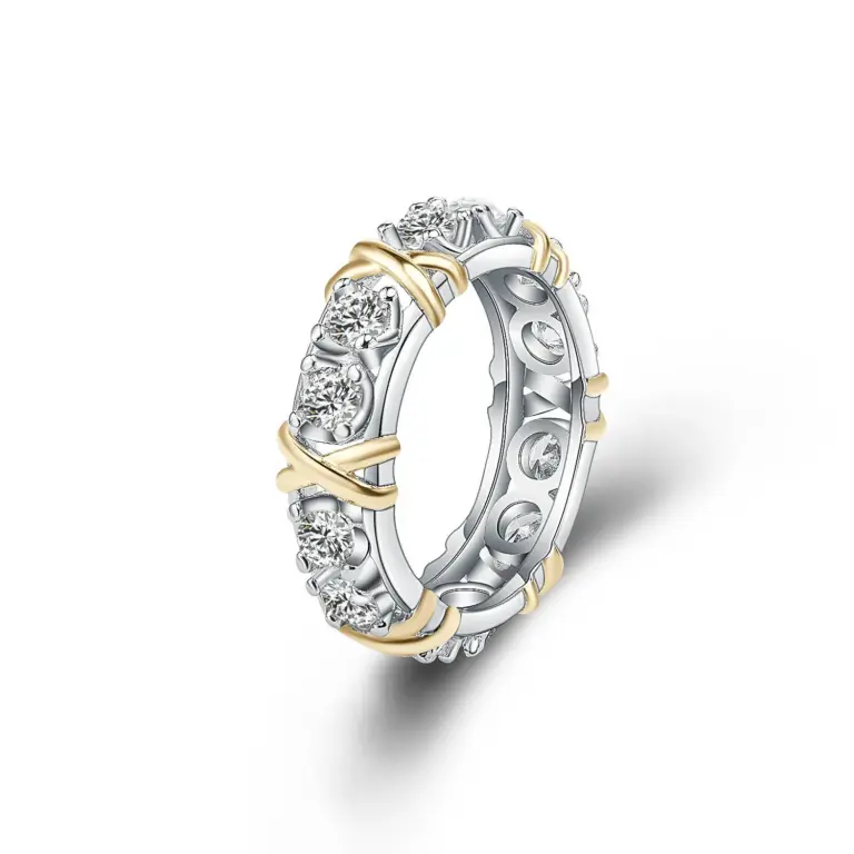 925 Sterling Silber Ringe Gold Trennung Intarsien Zirkon Ringe Für Frauen Glamour Schmuck Engagement Hochzeit Geschenke