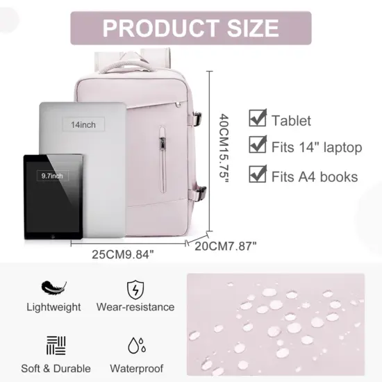 Damen Rucksack Reisekoffer Kabinentasche Flugzeug Ryanair 40x20x25 Flugzeug Reisetasche Herren Laotop Rucksack Wizzair Handgepäck 2