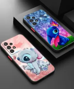 Disney Cartoon Stich für Samsung A73 A72 A54 A53 A52S A34 A33 A32 A24 A23 A22 A15 A05 matti erte durchscheinende Telefon hülle