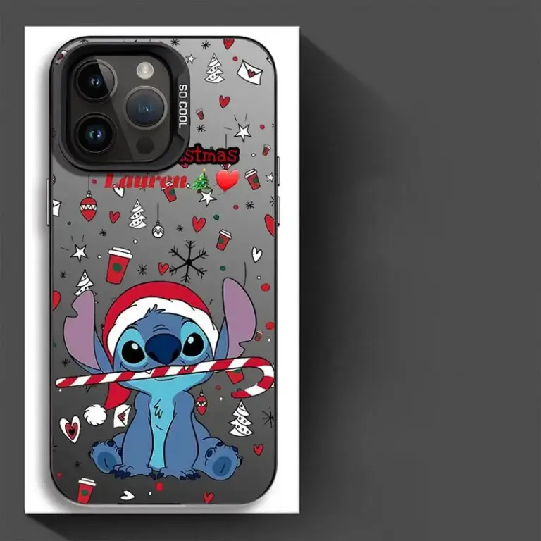 Disney Stitch Weihnachten Handy hülle für Apple iPhone 15 Pro Max 13 14 plus 12 11 Pro 8 7 plus XS Max Matt 6