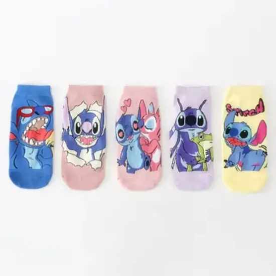 5pairs Disney Stich Frau Socken Kawaii Lilo & Stitch Gi5rls Kurze Weiche Atmungsaktive Socken Cartoon Kinder Frau Socken Kinder geschenke 4