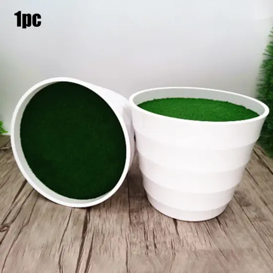 Künstliche Topfpflanzen, Topf, Kindergartentopf, künstliche Rasenvase, weißer Kunststoff, dicke Pflanze, Blumentopf, Hausgarten-Dekoration 5