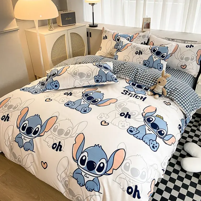 Cartoon Bettbezug Disney Stich Bettwäsche Set Quilt Abdeckung Bett Sets Königin König Volle Größe für Kinder Geschenke Schlafzimmer Dekoration