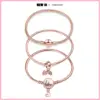 Heißer Verkauf Silber Original 17-20cm Roségold Serie hand bemalte Herz kette Schlangen armband für Frauen DIY Charms Schmuck Geschenke