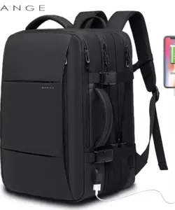 BANGE Reiserucksack für Herren, Business-Rucksack, Schule, erweiterbare USB-Tasche, große Kapazität, 17,3 Laptop, wasserdicht, modischer Rucksack