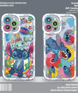 Disney Stitch funkelnde Handy hülle für Apple iPhone 11 13 14 Promax 15 Pro 7 8 plus 12 Mini x xs max xr se Silikon hülle