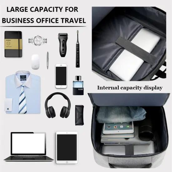 Wasserdichter Business-Rucksack für Herren, USB-Schulrucksäcke, 15,6-Zoll-Laptop-Rucksack, große Kapazität, Rucksäcke für Herren, Rucksacktaschen 5