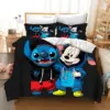 Lilo und Stich Cartoon Disney Kinder Doppel Bett bezug 3D Kinder Bettwäsche Set reaktiv niedlichen Druck nach Hause King Size