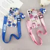 Blumen stich Fall mit Halter Seil für Xiaomi Redmi 8 9 9a 9t 9c 10 10a 12 10c 12c Note 7 8 9 9s 10 11 12 Pro 2