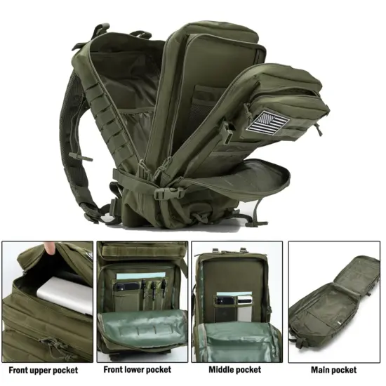 QT&QY 30/50L Taktische Rucksäcke Für Mann Hking Outdoor Survival Taschen 3P Assault Pack EDC Molle Pack Für Trekking Jagd Tasche 5