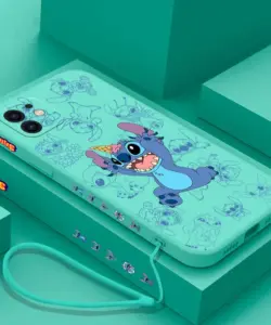 Lustige süße Disney Stitch Fall für Samsung A54 A34 A73 A53 A33 A23 A14 A13A72 A52 A52S A32 A22 A12 A71 A51 4G 5G mit Hands ch laufe