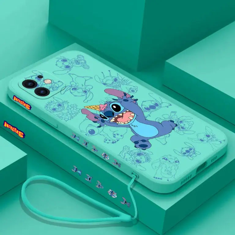 Lustige süße Disney Stitch Fall für Samsung A54 A34 A73 A53 A33 A23 A14 A13A72 A52 A52S A32 A22 A12 A71 A51 4G 5G mit Hands ch laufe