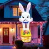 8FT Osterhase, aufblasbare Outdoor-Dekorationen, integrierte LED-Leuchten, aufblasbar, niedliches Kaninchen für Ostern, Innenbereich, Urlaub, Ausstellung, Garten 5