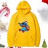 Schönes Muster lose männliche Sweatshirts Tasche Weihnachten Disney Stitch Cartoon niedliche Kleidung Männer Hoodies Herbst Winter beliebt 6