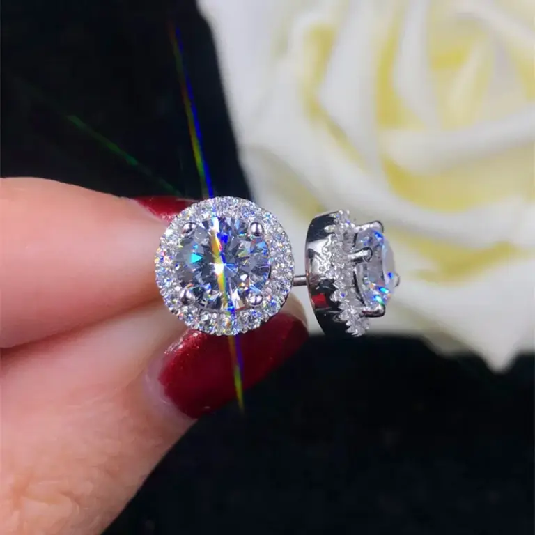 1 Carat Zertifiziert Moissanite Stud Ohrringe Für Frauen Platin Überzug Sterling Silber Diamanten Ohr Studs Hochzeit Edlen Schmuck