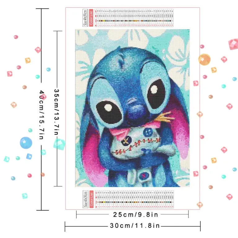 Disney DIY 5D Diamant Malerei Cartoon Lilo & Stitch Diamant Stickerei Mosaik Kunst Strass Home Decor Kinder Geschenk 2