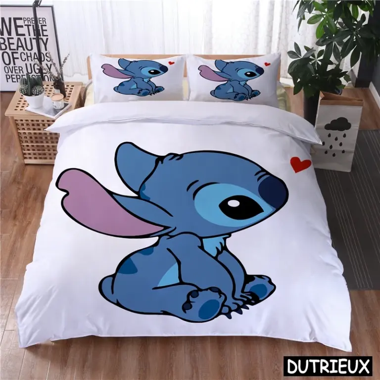 3d Disney Cartoon Lilo und Stich Kawaii Bett bezug Set Twin Full Queen King Size Bettwäsche Set Home Textil für Mädchen Jungen Geschenk 5