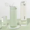 380ml Edelstahl Vakuum flasche mit Stroh Mädchen niedlichen Thermos flasche tragbare Reise Kaffeetasse Thermal wasser flasche Geschenke 2