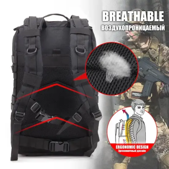 QT&QY 30/45L Mann Taktische Rucksäcke HkingReisetaschen Überleben Outdoor 3P Assault Pack EDC Molle Pack Für Trekking Jagd Tasche 4