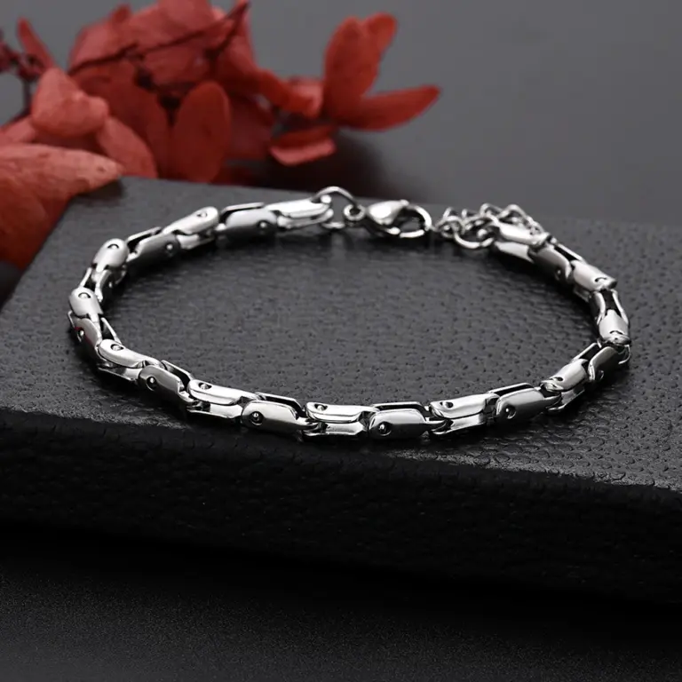 Koreanische Mode massives Silber 18 Karat Gold gefüllt einzigartige Kette Armbänder für Männer Charme Frauen Hochzeits feier 18 5cm Geschenke Schmuck 1