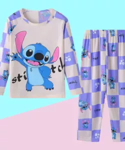 Neue Frühling Herbst Kinder bekleidung Sets Stich Junge Nachtwäsche Langarm Hosen Kleidung Kinder Pyjamas Set Baby Mädchen Pyjamas