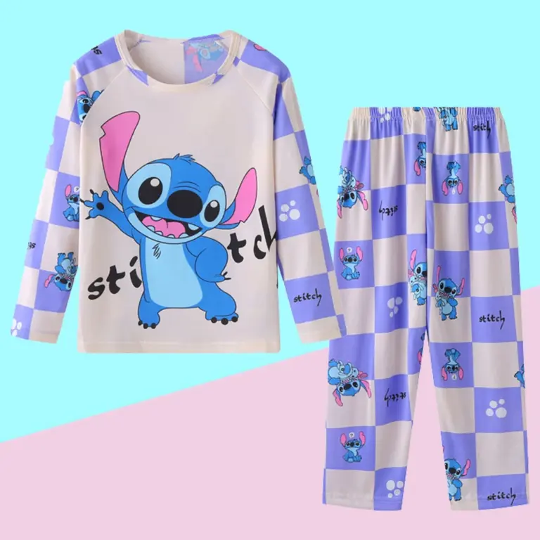 Neue Frühling Herbst Kinder bekleidung Sets Stich Junge Nachtwäsche Langarm Hosen Kleidung Kinder Pyjamas Set Baby Mädchen Pyjamas