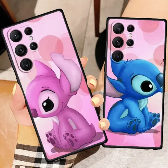 Disney Stitch niedlichen Cartoon für Samsung Galaxy S24 S23 S22 S21 S20 Fe S10 S9 S10E S8 plus Ultra Lite 5G TPU schwarz Handy hülle 3