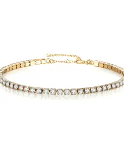 2mm Iced Out Tennis Armbänder Weibliche Gold Silber Farbe Edelstahl Zirkonia Kette für Frauen Hochzeit Schmuck Geschenk