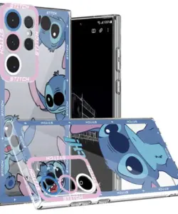 Luxus klare Handy hülle für Samsung Galaxy S23 S22 S21 S20 S10 Fe Ultra Plus Cartoon Lilo Stich Silikon Softcover