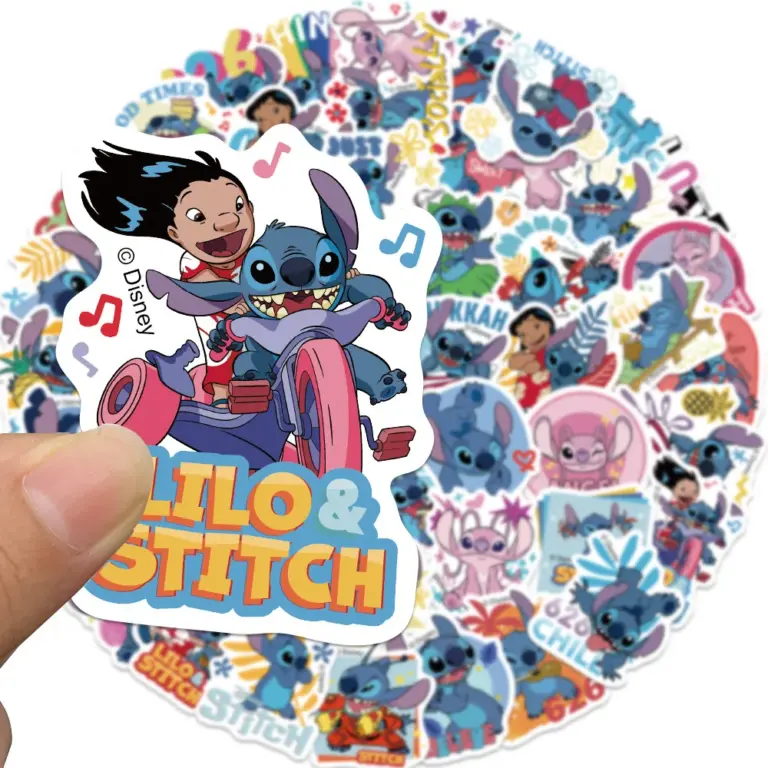 50 stücke Disney Cartoon Kawai Stich Aufkleber für Laptop Telefon Koffer Tagebuch Gitarre Graffiti wasserdichte Aufkleber Aufkleber Kinder Spielzeug 4