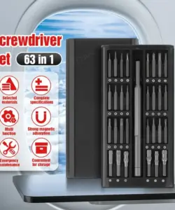 63-in-1-Präzisions-Uhren-Schraubendreher-Set, magnetisches professionelles Reparaturset, kleiner Schraubendreher aus Chrom-Vanadium-legiertem Stahl