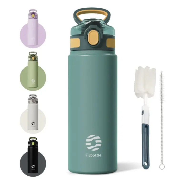 Feijian Thermos flasche mit Strohhalm 600ml 720ml Edelstahl Thermo tasse Auto isolierte Flasche Wasser becher für Outdoor-Sportarten