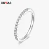 OEVAS Echt Moissanite Band Ring 18K Weiß Gold Farbe 100% 925 Sterling Silber Funkelnden Jahrestag Geschenke Partei Edlen Schmuck