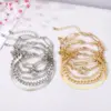 Iparam Gold Farbe Silber Farbe Charm Armband Armreifen für Frauen Punk Bordstein kubanische Kette Armbänder Set Boho Modeschmuck Geschenke 4