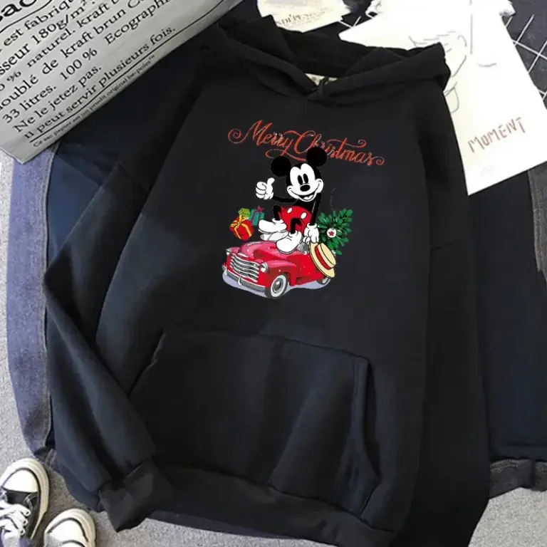 Disney männliche Sweatshirts Tasche Weihnachten Stich Muster lose Kleidung gemütliche tägliche Männer Hoodies Herbst Winter beliebte Pullover 5