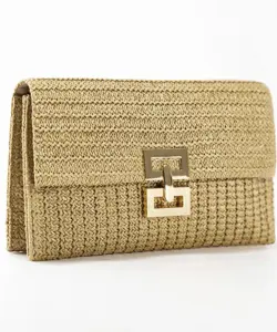 Stroh gewebte Clutch für Frauen Bast häkeln Strand Rattan kausale weibliche Party Hochzeit Abend tasche neue Sommer Luxus Geldbörse Handtasche