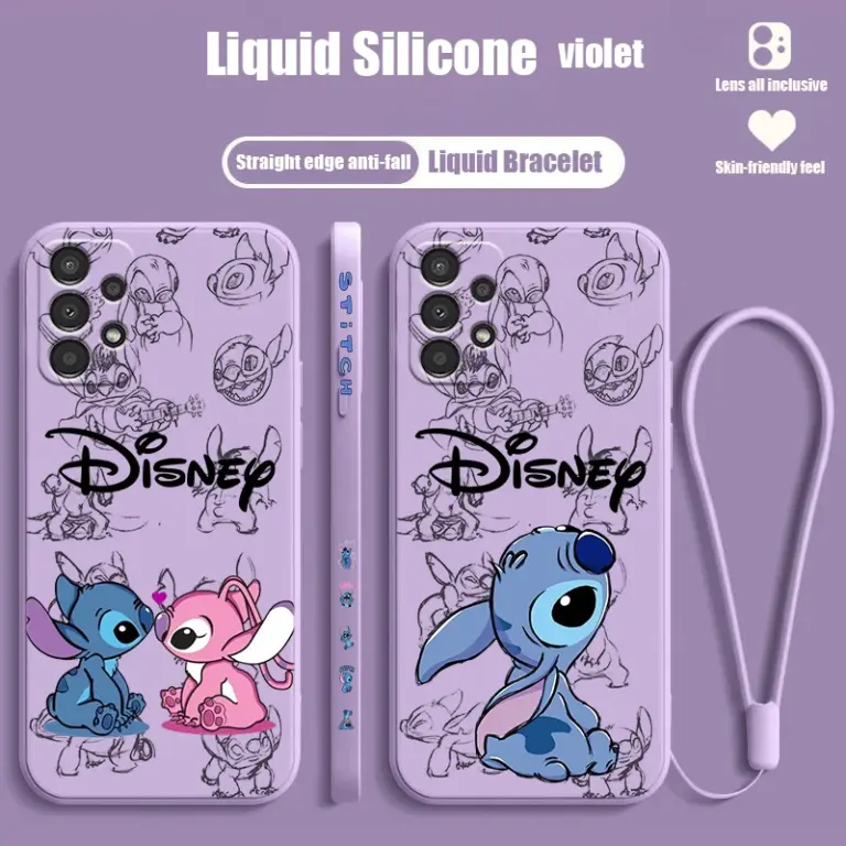 Lilo & Stitch Disney Für Samsung A72 A54 A53 A52 A42 A34 A32 A25 A24 A23 A22 A15 A14 A13 A12 Flüssigkeit Links Seil Telefon Fall 6