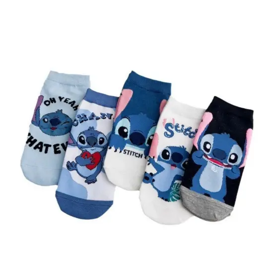 5pairs Disney Stich Frau Socken Kawaii Lilo & Stitch Gi5rls Kurze Weiche Atmungsaktive Socken Cartoon Kinder Frau Socken Kinder geschenke 2