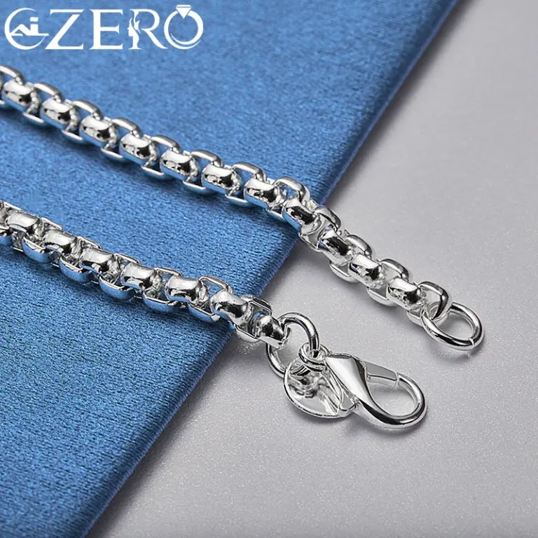 Alizero 18 Karat Gold Armbänder 925 Sterling Silber 4mm runde Box Kette Armband für Frau Mann Modeschmuck Hochzeits feier Geschenk 4