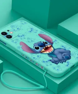 Niedliche Cartoon Stitchs Handy hülle für iPhone 15 14 13 12 11 Pro Max Mini x xr xs max se 8 7 6s plus weiche flüssige Silikon hülle