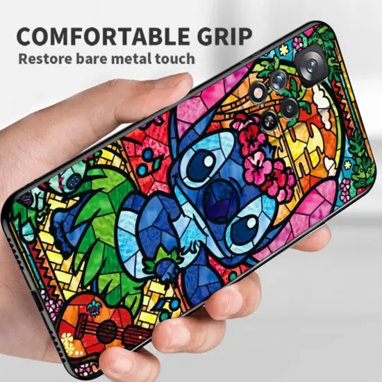 Disney Stitch Mickey Silikon schwarz Handy hülle für Xiaomi Redmi Note 13 12 11 11t 11s 10 10s 9 8 8t Pro plus 5g 5