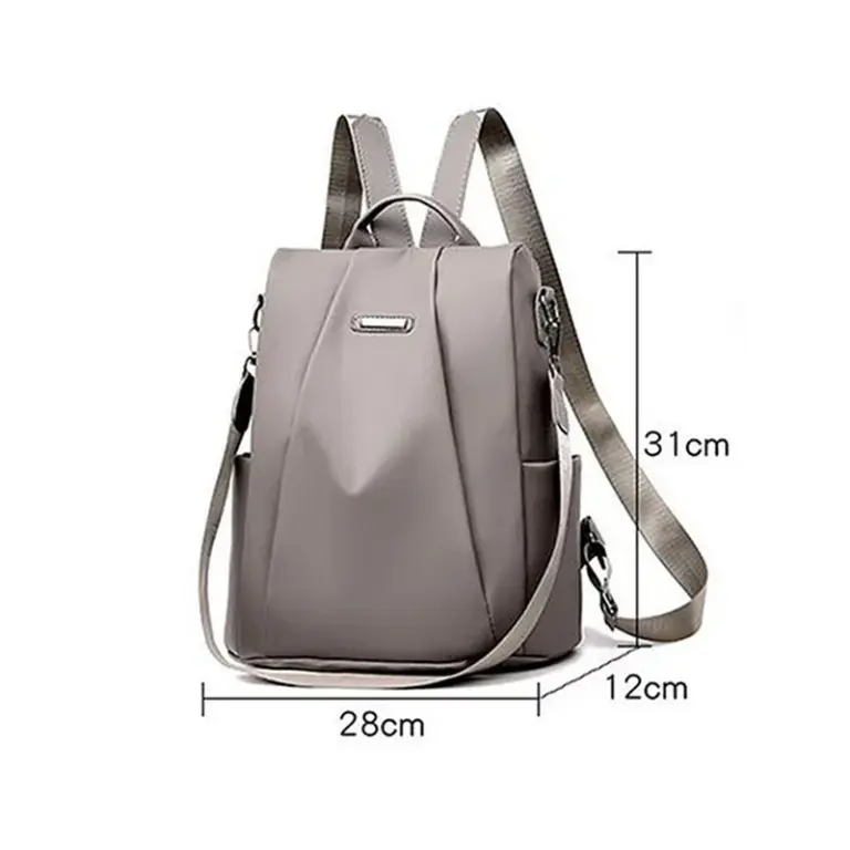 Neuer modischer Nylon-Rucksack, einfarbig, leicht, wasserdicht, große Kapazität, abnehmbarer Schultergurt, multifunktionaler Damen-Rucksack 2