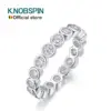 Knob spin 3mm runder Moissan ite Ring s925 Sterling versilbert 18 Karat Weißgold edler Schmuck Hochzeit Verlobung ringe für Frauen