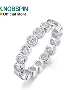 Knob spin 3mm runder Moissan ite Ring s925 Sterling versilbert 18 Karat Weißgold edler Schmuck Hochzeit Verlobung ringe für Frauen