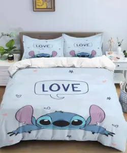 Disney Stitch Bett bezug Sets Kissen bezug Bettwäsche Set Kinder Kinder Prinzessin Geschenk Mädchen Single Queen King Size Bettwäsche