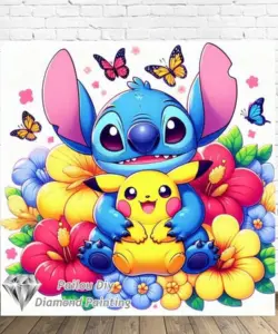 Disney Cartoon Stich und Pikachu Diamant Malerei Kits Fotokunst 5d DIY Voll bohrer Mosaik Kreuz stich Stickerei Wohnkultur